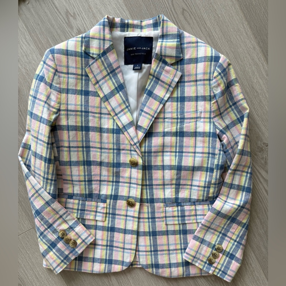 Janie and Jack Multicolor Plaid Blazer